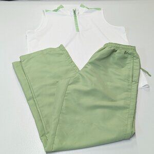 Izod Size Medium Sage Green Track Pants *Tiny Stain and Free Top XL